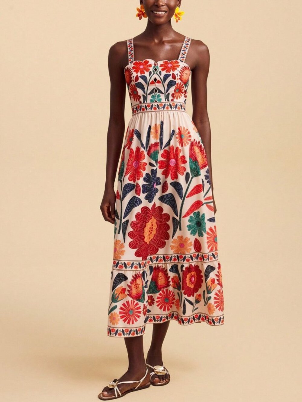 Multicolor Boho Women's Floral Print Camisole Dress - Picture 7 of 7